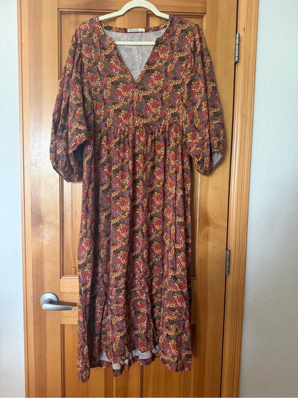 Marine Layer Rust Floral Maxi Dress